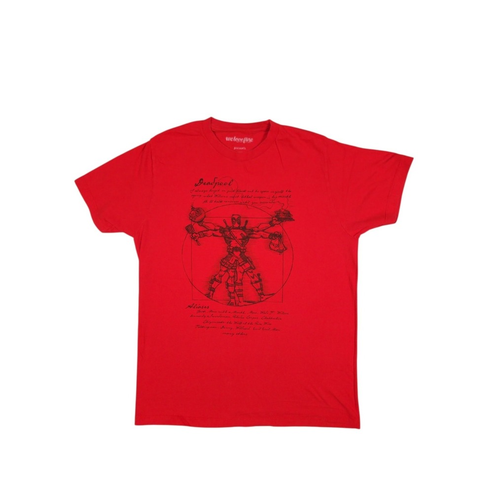 Deadpool Leonadro DaVinci Sketch t Woman's T Shirt Size M - Picture 1 of 6